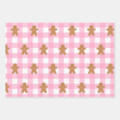 Roze Gingerbread Wrapping Paper Set van 3 (Voorkant)