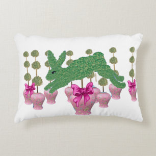 Roze GingerJars jar Topiary Bunny Rabbit art Accent Kussen