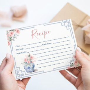 Roze Gingerpot Chinoiserie Receptkaart Kaart