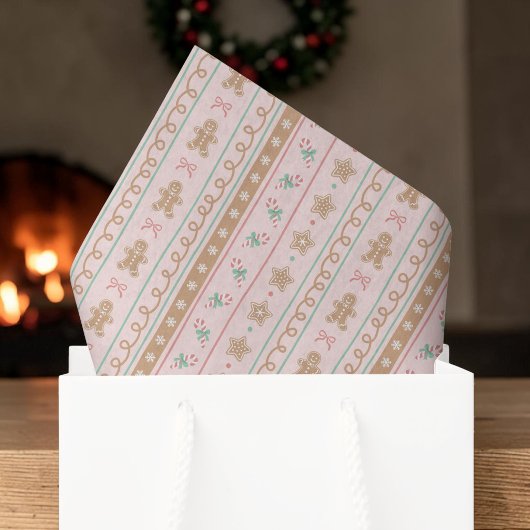 Roze Gingersnap Snoep Kerstmis Tissuepapier