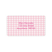 Roze Gingham 1 Etiket (Voorkant)