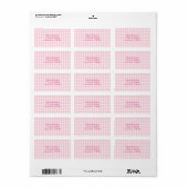 Roze Gingham 1 Etiket (Full Sheet)
