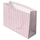 Roze Gingham 1 Groot Cadeauzakje (Achterkant Gekanteld)