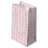 Roze Gingham 1 Klein Cadeauzakje (Achterkant Gekanteld)