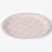 Roze Gingham 2 Papieren Bordje (Gekanteld)