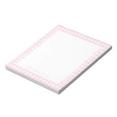 Roze Gingham Aangepaste Naam Notitieblok (Linkerzijde)
