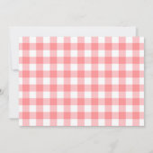 Roze Gingham Aardbei Baby Shower Foto  Kaart (Achterkant)