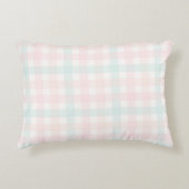 Roze Gingham Accent Kussen (Voorkant)