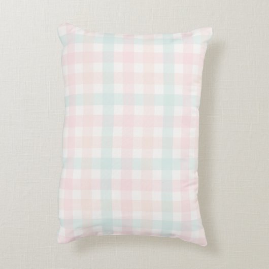 Roze Gingham Accent Kussen (Achterkant (Verticaal))
