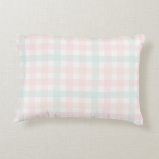 Roze Gingham Accent Kussen (Achterkant)