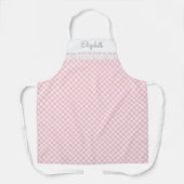 Roze Gingham All-Over Print Apron Schort (Voorkant)