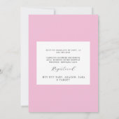 Roze Gingham Arch Wildflower Baby shower Kaart (Achterkant)