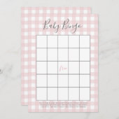 Roze Gingham Baby GIrl Douche Bingo Kaarten (Voorkant / Achterkant)