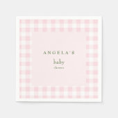 Roze Gingham Baby Girl Douche Servet (Voorkant)