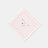 Roze Gingham Baby Girl Douche Servet (Hoek)