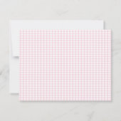  Roze Gingham Baby Girl Nursery Dank Notitiekaartje (Achterkant)