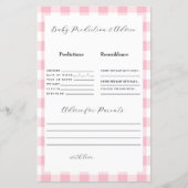 Roze Gingham Baby Predictions (Voorkant)