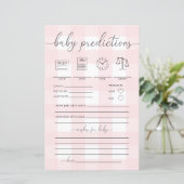 Roze Gingham Baby Predictions Game (Staand voorkant)