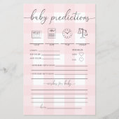 Roze Gingham Baby Predictions Game (Voorkant)