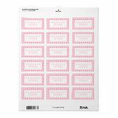 Roze Gingham Baby-Q Barbecue BBQ Adres Etiket (Full Sheet)