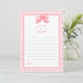 Roze Gingham Baby shower Advice for Mam Kaart (Staand voorkant)