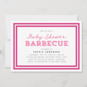Roze Gingham Baby shower Barbecue Kaart (Voorkant)