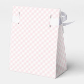 Roze gingham baby shower bedankdoosjes (Achterkant)