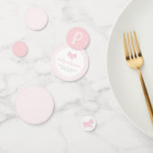 Roze gingham baby shower confetti (Groep)