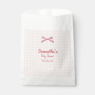 Roze Gingham Baby Shower Favor Tas Bedankzakje