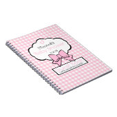 Roze Gingham Baby shower Guest Book- Notitieboek (Rechterzijde)
