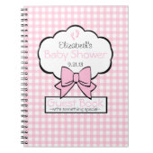 Roze Gingham Baby shower Guest Book- Notitieboek (Voorkant)