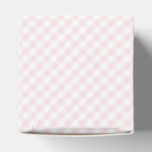 Roze gingham baby shower gunst doos bedankdoosjes (Bovenkant)