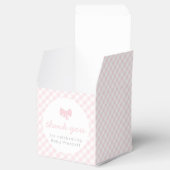 Roze gingham baby shower gunst doos bedankdoosjes (Geopend)