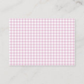 Roze Gingham Baby Shower Luier Raffle Kaart (Achterkant)