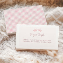 Roze Gingham Baby Shower Luiers Raffle