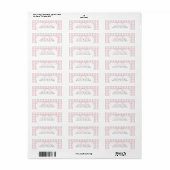 Roze Gingham Baby Shower Retouradres Etiket (Full Sheet)