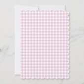 Roze Gingham Baby Shower Uitnodiging (Achterkant)
