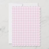 Roze Gingham Baby Sprinkle Uitnodiging (Achterkant)