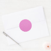 Roze Gingham Background Round Sticker (Envelop)