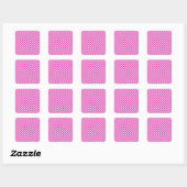 Roze Gingham Background Square Sticker (Vel)