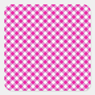 Roze Gingham Background Square Sticker