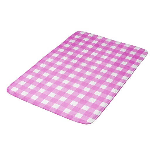 Roze gingham badmat (Gekanteld)