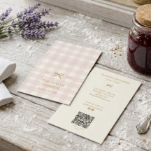 Roze Gingham Bakkerij QR Marketing Verticaal