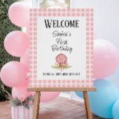 Roze Gingham Barnyard Glossy Welkom Poster