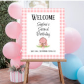 Roze Gingham Barnyard Glossy Welkom Poster