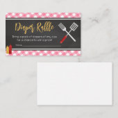 Roze Gingham BBQ Baby shower Luier Raffle Informatiekaartje (Voorkant / Achterkant)