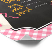 Roze Gingham BBQ Baby shower Moeder Osa Bar Poster (Hoek)