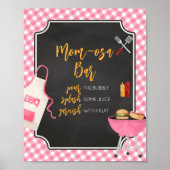 Roze Gingham BBQ Baby shower Moeder Osa Bar Poster (Voorkant)
