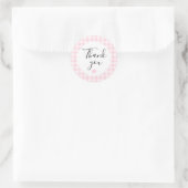 Roze Gingham Bedankje Favor Sticker (Tas)