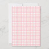 Roze Gingham Berry Eerste aardbei 1e verjaardag Kaart (Achterkant)